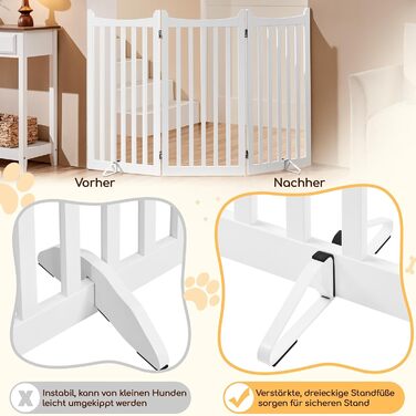 Захисне ґратка для собак Yaheetech, 90.5 x 201.5 см, 4 панелі, білий колір. Ідеально підходить для дому, кухні, проходу, каміну, печі.