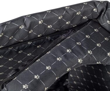 Чорний лежак для собак та котів XL (44x55x43 см) з принтом лапок | Лежанка для великих та середніх собак | Будка для котів та собак