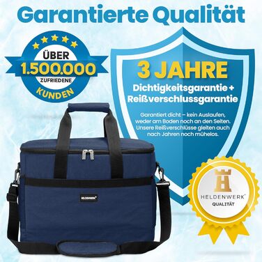 Термосумка HELDENWERK 40L (40 x 27 x 38 см) – велика, складна, витримує до 12 годин, з 7 відділеннями, водонепроникна, для пікніків та обідів
