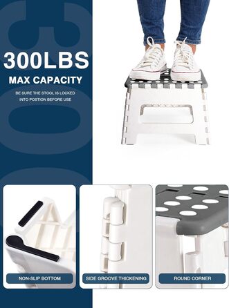 Складний стілець HOUSE DAY 22см, сірий та білий - для дому, кемпінгу, пікніка, дітей