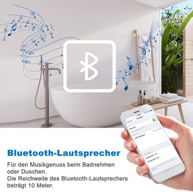 Дзеркало для ванної кімнати з підсвічуванням, 3 кольори, регулювання яскравості, пам'ять, 70x50 см, LED, сенсорне, запобігання запотіванню, енергозберігаюче, настінне дзеркало, Bluetooth, трьохкратне збільшення