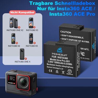 Набір акумуляторів Insta360 X5 Homesuit (3x 2850mAh + Dual-Slot LED зарядний пристрій) + Micro SD картки