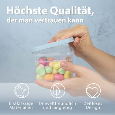 Набір контейнерів для зберігання продуктів [12 шт] Антрацит - Складні, економія місця для кухні, герметичні склянки для борошна, контейнери для їжі, Vorratsbehälter, коробочки для зберігання (Білий / Світло-сірий 6x 1000мл)