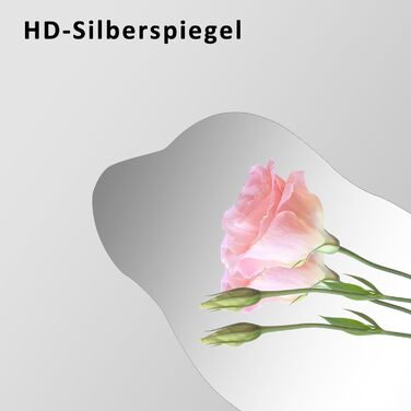 Дзеркало Boromal Spiegel чорного кольору 40x60 см з металевим обрамленням для ванної кімнати, туалетного приміщення, спальні (62 x 90 см, асиметричний стиль B)