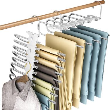 Фальшбагети для штанів 2 шт. з нержавіючої сталі, складні, з антиковзким покриттям. Підходять для штанів, одягу, рушників, шарфів, джинсів