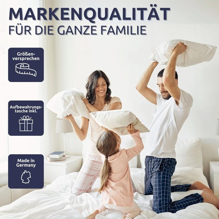 Clemens Soft 2-Piece Down Pillow Set 40x80 cm (500g) - Pillows made of European Down 30% and Feathers 70%, Feather Pillow Combination Set - Soft Down Pillow Set for Back and Stomach Sleepers Soft SET 40 x 80 cm