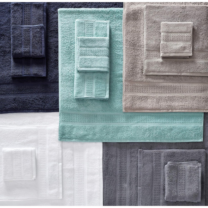 Nautica - 6 Piece Bath Towel Set, absorbent & colorfast cotton, towel set, fashionable bathroom decoration, Öko-Tex Certified (Ocean Turquoise, 6 Piece) 6 Piece Turquoise