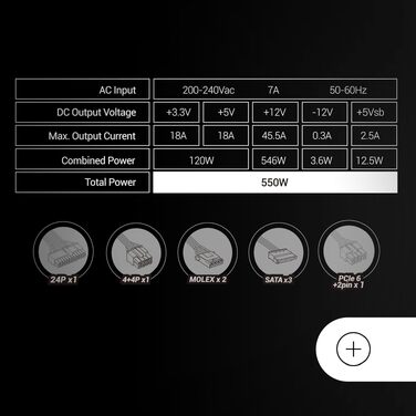 Блок живлення Mars Gaming MPIII550P ATX, 550W, 80 Plus Bronze, білий