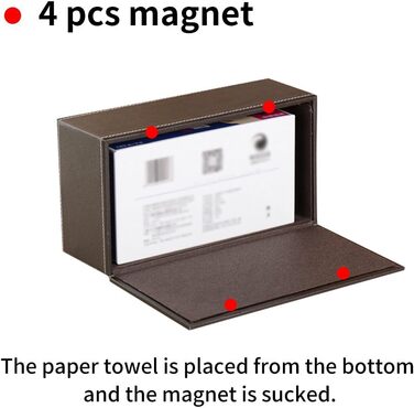 Тримач для серветок зі шкіри, стильний, міцний, для дому, офісу, автомобіля. Тримач для тканинних серветок, прямокутний, ретро-дизайн (1 шт.)