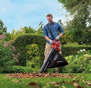 Einhell Cordless Leaf Blower VENTURRO 18/210 Power X-Change (Li-Ion, 18 V, Suction power 500 m³/h, collection bag 45 L, blowing function up to 210 km/h, without battery & charger)