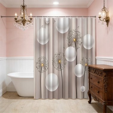 Текстильна штора для ванни 180x200 см, водонепроникна з антибактеріальним ефектом