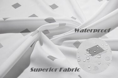 Штора для душу YOUNG DA текстильна біло-сіра з малюнком 