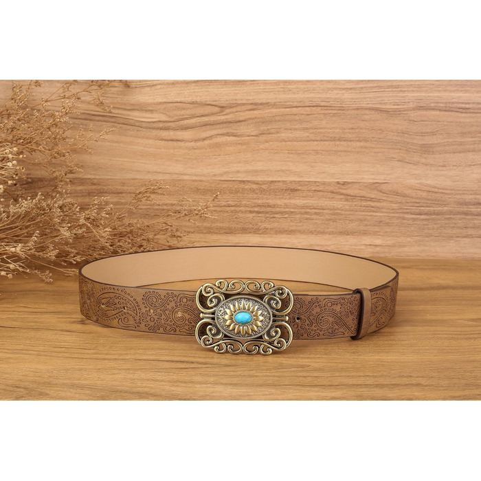 Жіночий шкіряний ремінь Chic Diary в ковбойському стилі, вінтажний пояс для джинсів коричневого кольору