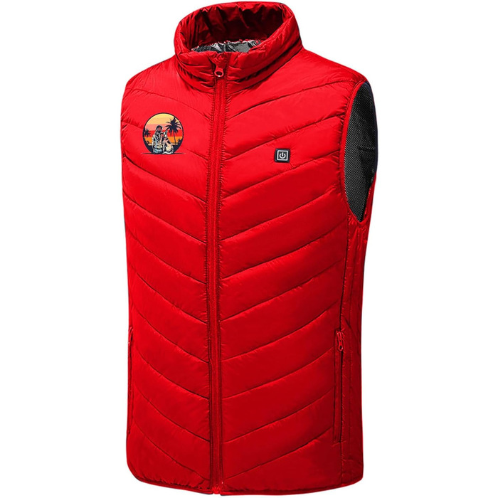 Обогреваемая жилетка для мужчин и женщин, 9 зон обогрева, для активного отдыха, туризма, катання на лижах (M, #06 красный)