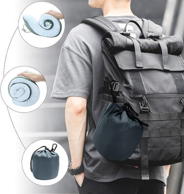 Подушка для шиї з Memory Foam, подушка для подорожей (літак, авто, поїзд, автобус, офіс), зручна підтримка голови та шиї, знімний чохол (Рожевий, Сірий)