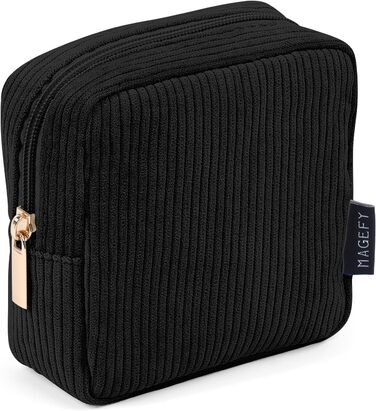 Косметичка MAGEFY: 2 шт. (бежева + чорна), з відділеннями, для подорожей, з корду, для жінок