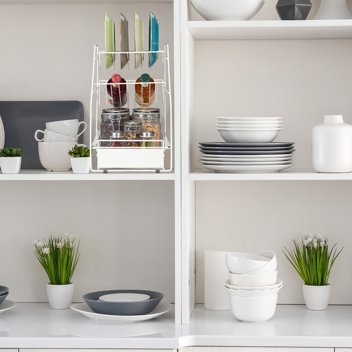 Relaxdays Kitchen Cabinet Organizer White