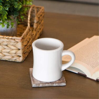 Serami Original Coffee Mug Set, 325 ml, White, Ceramic Mugs, ideal for kitchen, travel, and hot tea, Retro Waffle House Mug with Handle, Durable Coffee Mugs (2 pieces)