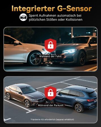 Автомобільний відеореєстратор 4K+4K з передньою та задньою камерою, 128GB карта пам'яті, 5.8GHz WiFi, 3