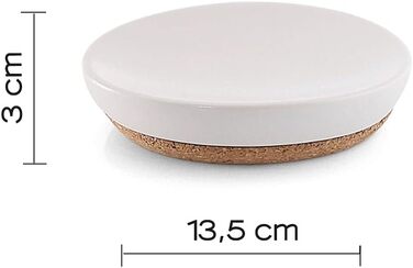 Милониця Gedy Canberra з корку, кераміка, білий колір, дизайн R&S, 2 роки гарантії