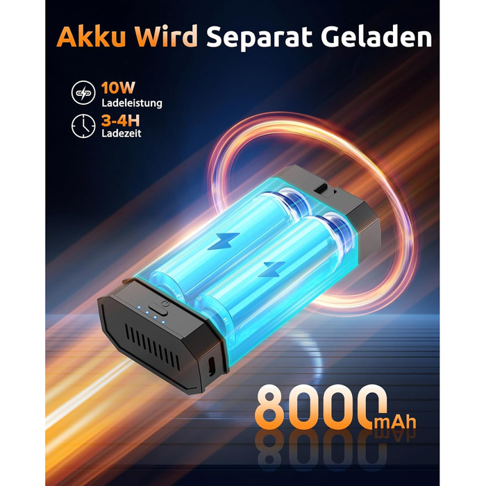 Електричний пилодув Luftduster з акумулятором 8000mAh, 220g повітряного потоку, LED, для ПК, авто та електроніки (срібний)