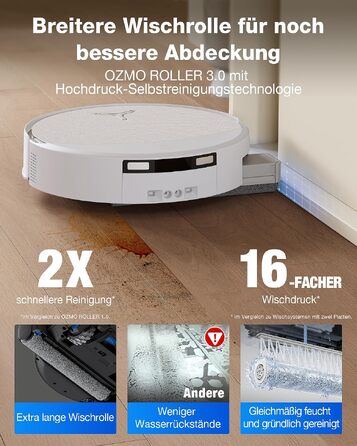 Робот-пилосос з функцією вологого прибирання ECOVACS T90 PRO Omni, 30 000 Па, PowerBoost, матовий білий