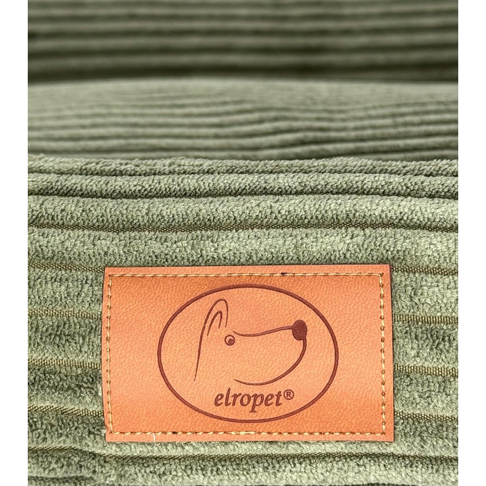 Ортопедичне ліжко для собак Elropet з м'якого корду, корзина для собак (Оливковий, XS/S/M/L/XL)