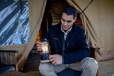 Brennenstuhl LED Rechargeable Camping Lantern CAL 1 (350 lm, IP44, up to 75h runtime, infinitely dimmable, adjustable color temperature, rechargeable USB outdoor lamp with hemp rope and bamboo base)