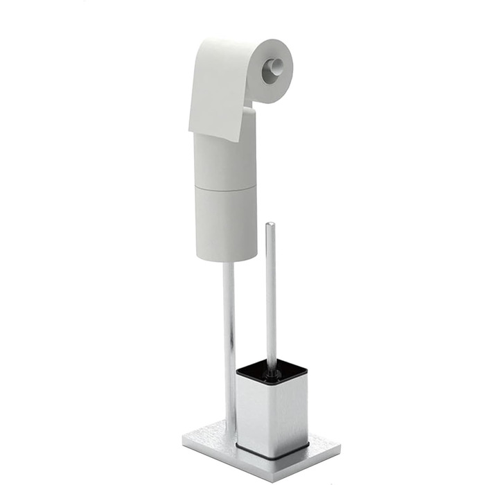 Тримач туалетного паперу з щіткою для унітазу YUET, гальванічне покриття, сріблястий