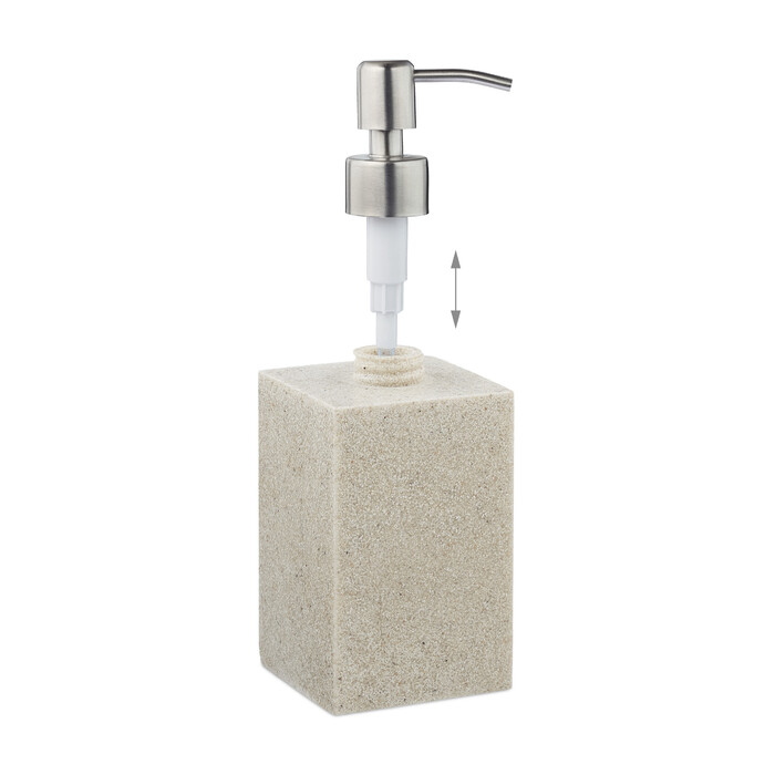 Relaxdays Stainless Steel Soap Dispenser, Rectangular