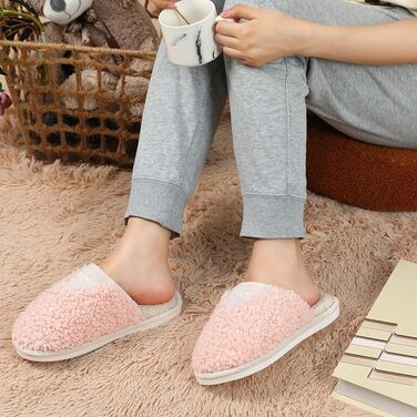 Тапочки жіночі зимові, чоловічі, з плюшу, теплі, м'які, зручні, з антиковзким покриттям, з пам'яті ефекту, 37.5/38.5 EU, рожеві