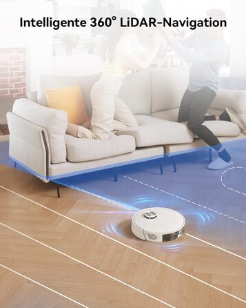 Робот-пилосос Proscenic Q20Plus з функцією миття, 10000Pa, 200 хвилин роботи, бездротова станція, 3-в-1 для прибирання шерсті тварин, килимів та твердих підлог (білий)