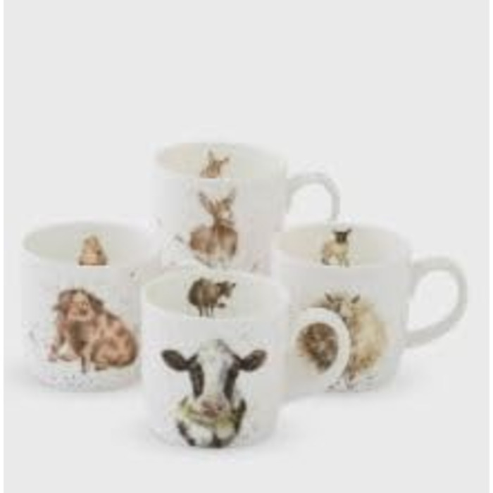 Portmeirion Royal Worcester MMV3969-XG Summer Teacup Set, 4-Piece, 0.31 l, Porcelain, Cup, Coffee Cup, Home, All Occasions