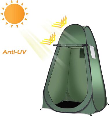 Намет для душу GYMAX, переодягання, туалет, кемпінг, 120x120x190 см, мобільний, зелений