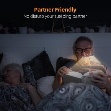 Ліхтарик для читання з кліпсою, USB-C, 3 кольори, 10 рівнів яскравості, гнучкий тримач, дитячий, рожевий (2 шт)