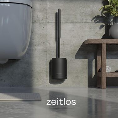 Силіконова щітка для унітазу на стіну – щітка для туалету без свердління, набір – щітка для унітазу з тримачем (чорний)