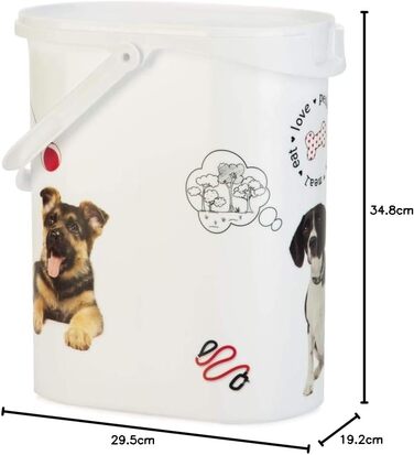 Контейнер для корму для собак Curver Love Pets 10 л – Герметичний, білий, для сухого корму (до 4 кг)