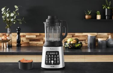 Moulinex PerfectMix Cook, Stand Mixer with 10 automatic programs, 1400 W, prepares hot and cold recipes, electric mixer with touchscreen, easy to clean, 2 l capacity, LM83SD