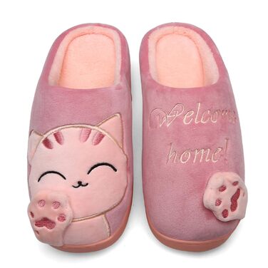 Тапочки зимові Mishansha з жорсткою підошвою - теплі, зручні, м'які, унісекс, для дорослих (37/38 EU, червоні)