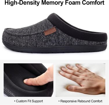 Чоловічі домашні капці-мокасини ULTRAIDEAS з ефектом пам'яті (Memory Foam), замшеві, з теплим плюшевим підкладкою, сірі, розмір 45/46