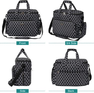 Сумка для собак Baglher, переноска для тварин (усі аксесуари для подорожей з тваринами), з 2 контейнерами для корму та 2 складаними мисками з силікону; незамінний набір для подорожей з домашніми тваринами, блакитний колір (L, чорний)