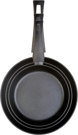Набір сковорідок WECOOK Ecogreen 3 шт 18-20-24 см, алюміній, індукція, екологічне антипригарне покриття без PFOA, для всіх плит, чорний