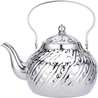Чайник SANQIAHOME 1,4 л із нержавіючої сталі з ситечком, для індукційних плит, сріблястий, 2000 мл