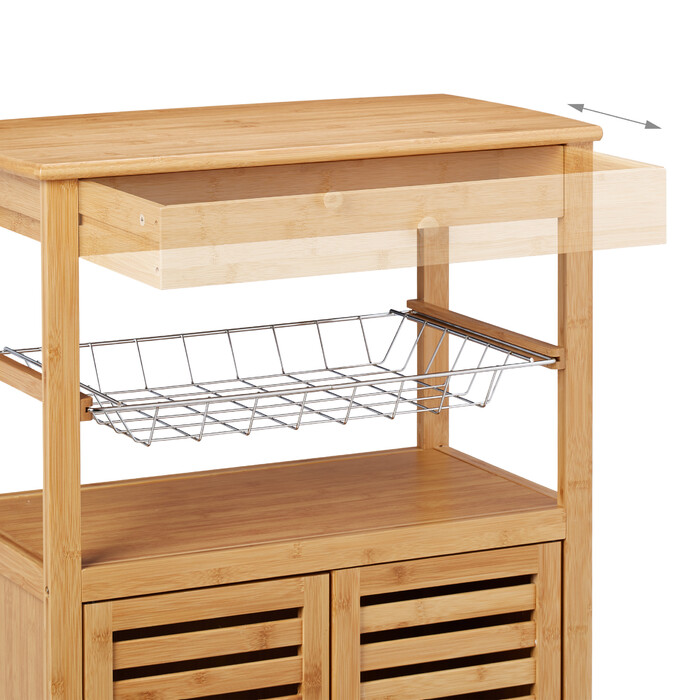 Relaxdays Kitchen Cart made of Bamboo