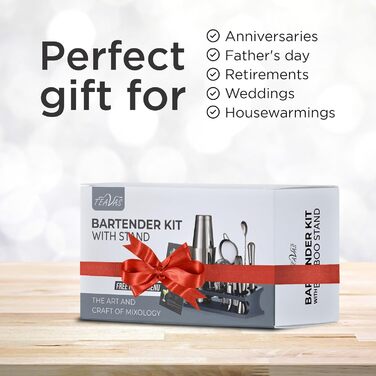 Набір бармена для приготування коктейлів Black Boston 13 шт. з японським джиглером та стійкою, з нержавіючої сталі