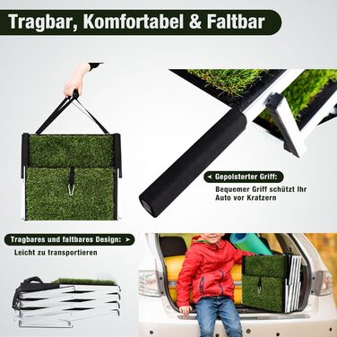 Сходинки для собак Extra Breit: широкі, складані сходи для великих собак з антиковзким покриттям з штучного газону, легкий алюмінієвий каркас, для автомобілів, вантажівок та SUV