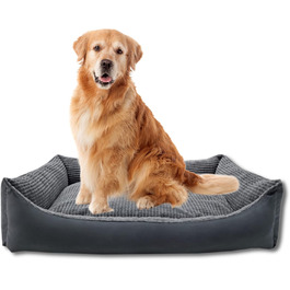 Odolplusz XXL - Dog bed for large dogs - Dog cushion - Dog sofa with reversible cushions | Removable and washable cover [   ] (Graphite cord, L 100 x W 70 x H 19 cm)
