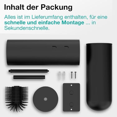 Набір щіток для унітазу Hovea (2 шт.) - чорний - силікон та метал - кріплення на стіну без свердління