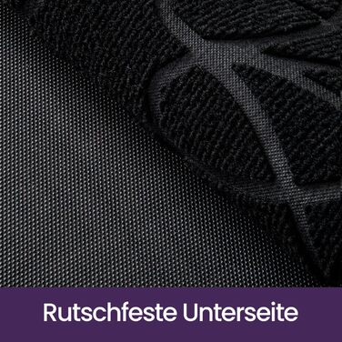 Килимок для дому та вулиці DEXI, 90 x 150 см, чорний, антиковзаючі, миється, для входу, балкону, тераси