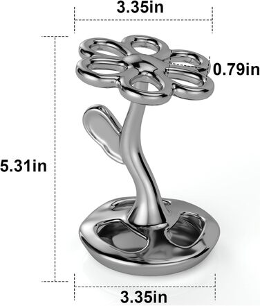 Тримач для зубних щіток та пензлів з кераміки, 6 відділень, срібний